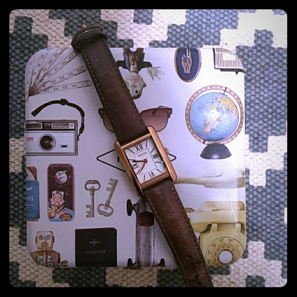 Fossil brown leather watch